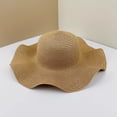 thumbnail image 2 of Womens Sun Straw Hat Wide Brim Summer Solid Color Fashion Vacation Protection Hat Foldable Packable Floppy Beach Hats, 2 of 3