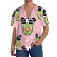 thumbnail image 1 of Fotbe Panda Avocado Camisa Estampada de Manga Corta para Hombre, Casual de Verano, Estilo Playero, Sin Arrugas-X-Large, 1 of 5