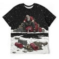 thumbnail image 5 of Men's Christmas T Shirt, 3D All Over Print Santa Claus Graphic Tee, Funny Holiday Short Sleeve Crew Neck Top for Men, Soft Stretchy 88% Polyester 12% Spandex, S-4XL, 5 of 7