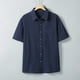 thumbnail image 1 of pstuiky camisetas de hombre, Camisa informal de manga corta con solapa y botones de color liso para hombre camisetas de hombre xxxxl, 1 of 9