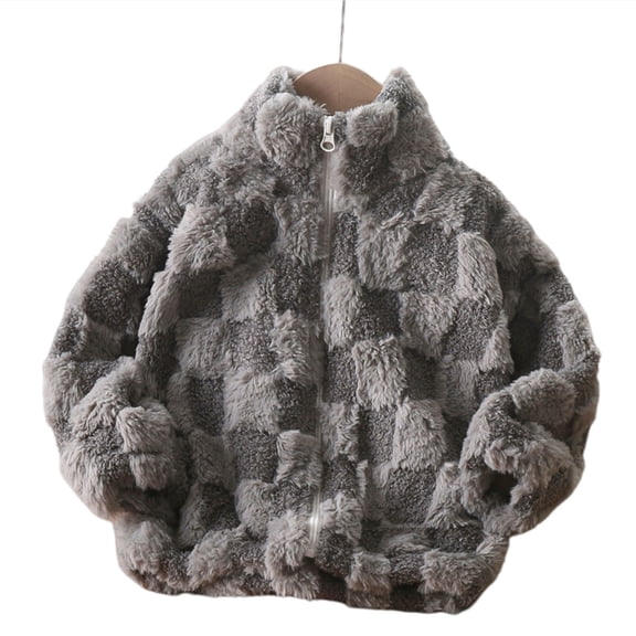TAIAOJING Toddler Child Coat Spring Cardigan Thickened Tops Zipper Stand Collar Large Winter Coats Versatile Baby Daliywear 9-10 Years