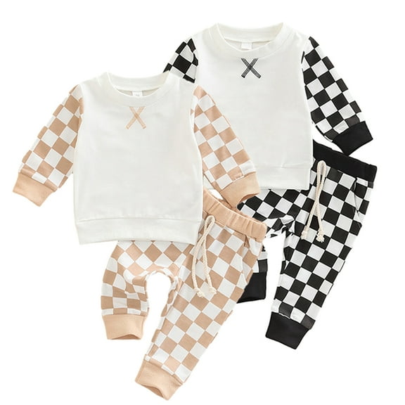 Esaierr Newborn Baby 2PCS Sweatshirt Outfits for Boys Girls Long Sleeve Pullover Cotton Sweater Sweatpants Spring Autumn Tracksuits Set for 0-3 Years