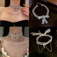 thumbnail image 5 of 38 White Gargantilla de perlas Gargantilla de cristal para mujer Cadena de clavícula Collar de gargantilla de diamantes de imitación, 5 of 5