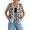 Gray, variant on Women's Leopard Print V-Neck Button Down Knit Vest Cardigan Black One size