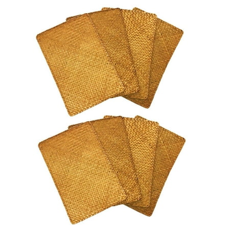 

Pack of 8 Natural Seagrass Place MatHand-Woven Rectangular Rattan Placemats Straw Tea Cup Mat Potholder