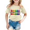 thumbnail image 1 of LUOGENLI T-Shirt pour Filles Enfants Mode Décontractée Imprimé Col Rond Manches Courtes T-Shirt Ample Ensemble Maxi Tops Fluide Beige 6-7 Ans, 1 of 4