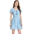 thumbnail image 1 of INSPIRE CHIC Robe en Chiffon à Lacets Florale pour Femmes, 1 of 5