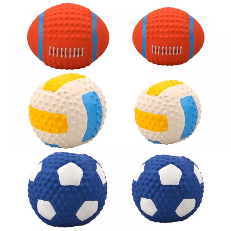 Interactive Football Dog Squeak Toys Durable Latex Ball For Dogs