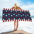 thumbnail image 5 of Large Beach Towel Oversized - Independence Day Cotton Velour 30 x 60 Inch Star Striped Terry Pool Towel, Soft Swimming Towel for Adults Women Men, 5 of 5