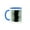 Blue/White, variant on 3drose, Green Accent Black and White Square Tiled Ceramic, 11oz Two-tone Green Mug