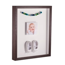 ArtToFrames 24x24 Inch Shadow Box Picture Frame, with a Verlinga Brown 1 Wide Shadowbox frame and Porcelain Mat Backing (4656)