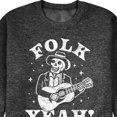 thumbnail image 3 of Instant Message - Guitar Skeleton Folk Yeah - Men's Crew Neck Fleece Pullover, 3 of 6
