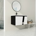 thumbnail image 2 of 32" Floating Wall-Mounted Bathroom Vanity with Single Sink & Soft-Close Cabinet Door, White +Black, 2 of 11