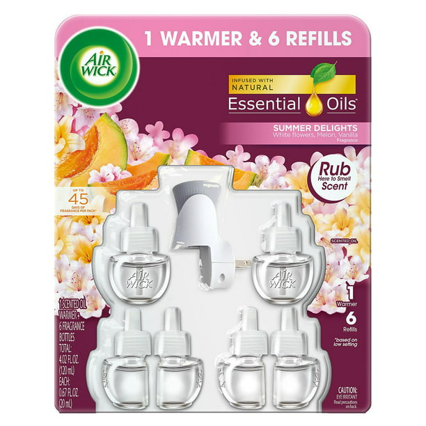 Air Wick Scented Oil 6 Refills + Warmer, Air Freshner (Choose your scent)