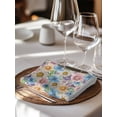 thumbnail image 6 of Watercolor Flowers Cloth Napkins Set of 6 Reusable Dinner Napkins, Spring Floral Daisy Plants Country Beige Cocktail Napkin Washable Table Napkins for Wedding/Holiday Party/Baby Shower 20"x20", 6 of 7