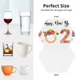 thumbnail image 6 of Fuzoiu 2025 New Year'S Print Leather Coasters Set,Drink Coasters Set of 4,for Tabletop Protection, Durable PVC Coasters,Home Décor and Housewarming Gift-Hexagon, 6 of 6