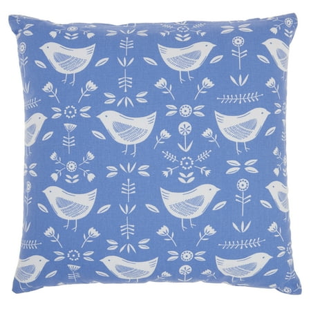 Nourison Life Styles Hummingbirds Blue 18" x 18" Throw Pillow