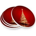 thumbnail image 3 of Christmas Tree Coasters Absorbent Moisture Non-Slip Drink Coaster Ceramic Stone with Cork Base Desktop Protection Prevent Furniture Damage 2PCS Home Decor, 3 of 6