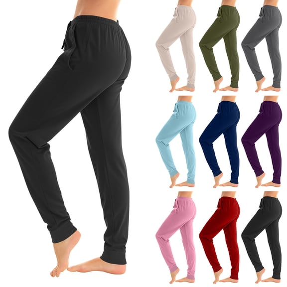 Trgacdwlo Soft Pajama Pants Women Baggy Joggers Pj Bottoms for Women with Pocket Drawstring Elastic Waist Loungwear Sleep Pants for Women Blue M