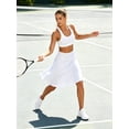 thumbnail image 7 of DENTOYOU Skirts for Women Knee Length Skort Zipper Pockets Women's High Waist Casual Athletic Golfs Tennis Skirt UV Protection White XXL, 7 of 7