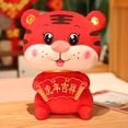 thumbnail image 3 of Red Tiger Stuffed Toy Festive Collectable Decorative Toy New Year Red Plush Tiger Toy for Decor, 3 of 8