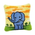 thumbnail image 3 of DIY Latch Hook Set Throw Pillow Covers Craft for Crocheting Cushion Embroidery Sewing Embroidery Carpet Elephant, 3 of 9
