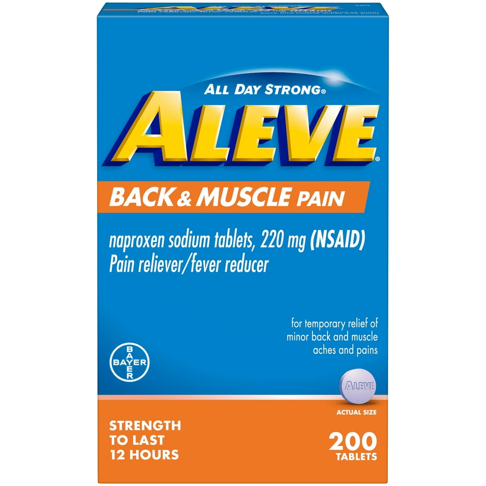 Aleve Back & Muscle Pain Naproxen Sodium Tablets 200 Count Walmart