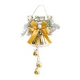 thumbnail image 3 of Adorno colgante de campana navideña de metal para árbol de Navidad con lazo de cinta Oro, 3 of 9