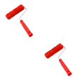 thumbnail image 2 of Wweixi Delicate Embossed Pattern Painting Roller with Plastic Handle Add Touch of Sophistication to Living Space Red Type A 2Set, 2 of 6