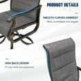 thumbnail image 3 of Techmilly Patio Swivel Chair (Set of 2), High Back Padded All Weather Breathable Textile Fabric Outdoor Swivel Chair with Metal Rocker for Lawn, Garden, Backyard Patio, Gray and White, 3 of 11