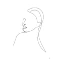 thumbnail image 2 of Line and Brush 18x24 Black Ornate Wood Framed with Double Matting Museum Art Print Titled - Line Lady Portrait 1, 2 of 4