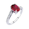 thumbnail image 2 of SuperJeweler 1 1/2ct Oval Shape Ruby and Diamond Ring in Sterling Silver For Women, 2 of 8