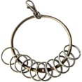 thumbnail image 1 of Bronze Large Round Hoop Key Ring Organizer(80mm) 10x Multi-ring Jailers Fob, 1 of 5