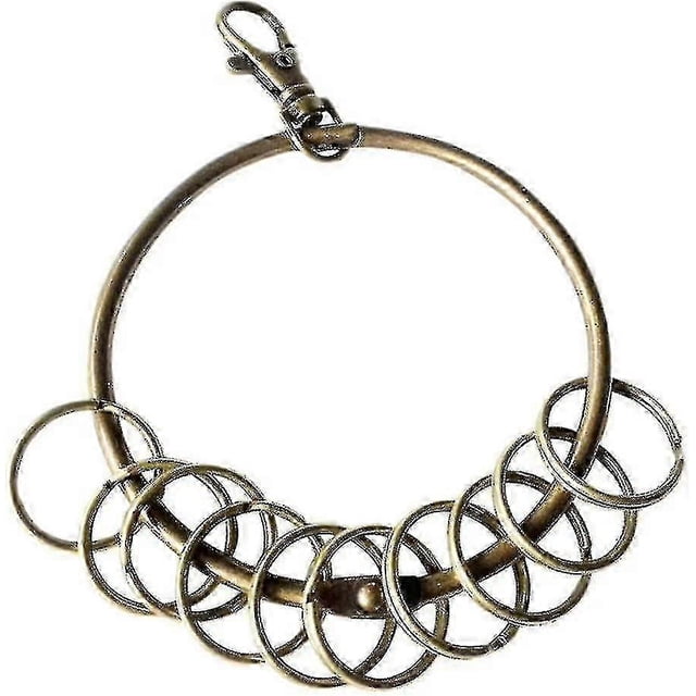 Bronze Large Round Hoop Key Ring Organizer(80mm) 10x Multi-ring Jailers Fob