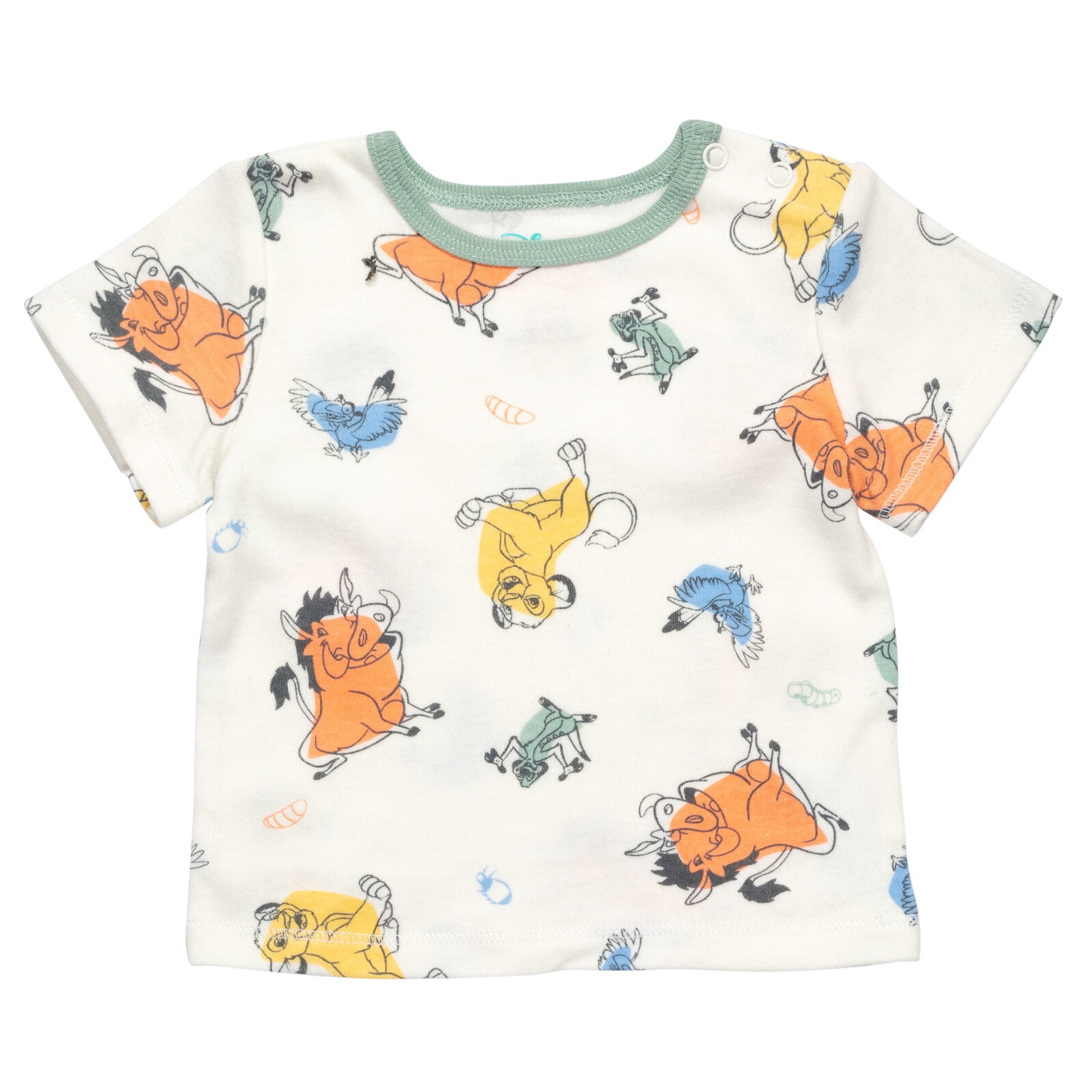 Disney Lion King Baby Boys' Tee and Shortall Set with Bucket Hat Lion King Sage Green