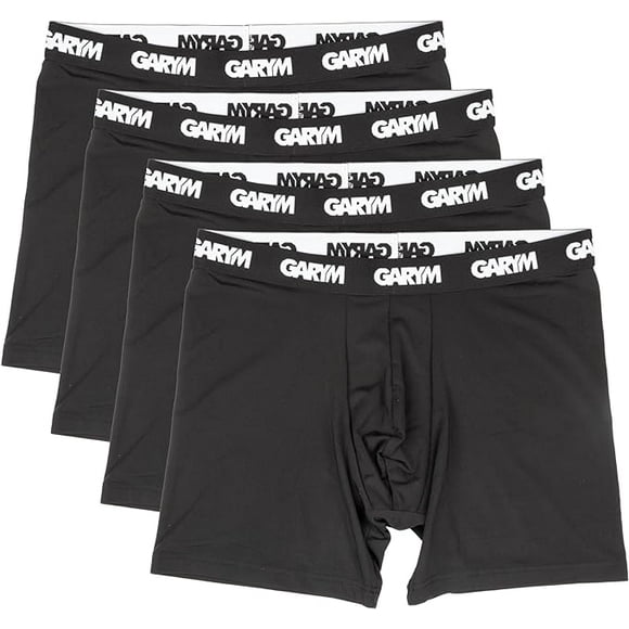 Gary Majdell Sport Boxeur-Brief en Microfibre pour Homme, sous-Vêtement Évacuant l'Humidité, Lot de 4 (Noir, m)
