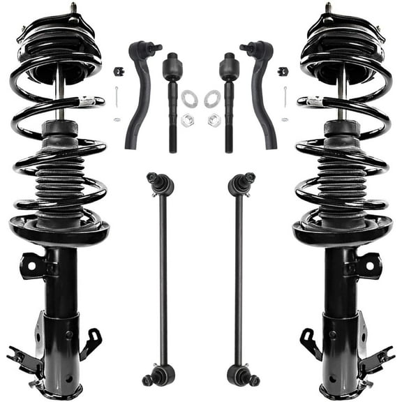 Detroit Axle - Front Struts & Coil Springs Sway Bar Links Inner Outer Tie Rod Ends Replacement for 2012 2013 2014 2015 Honda Civic EX Coupe - 8pc Set
