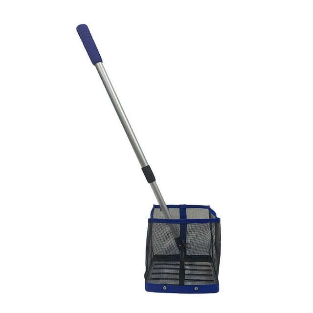 Recogedor de pelotas de tenis de mesa, recogedor de pelotas de tenis, barra ajustable, bolsa de almacenamiento de gran capacidad, contenedor ligero pa Ángulo de ajuste azul DYNWAVEMX recogedor de bolas