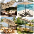 thumbnail image 3 of Luxvie Parasol de Patio Extérieur 10 Pi, Parasol de Table en Aluminium avec Inclinaison à Bouton-Poussoir et Manivelle, 8 Nervures Robustes Protection UV Imperméable Grand Parasol pour Jardin, Terrasse, Cour Arrière, Piscine, Kaki, 3 of 10