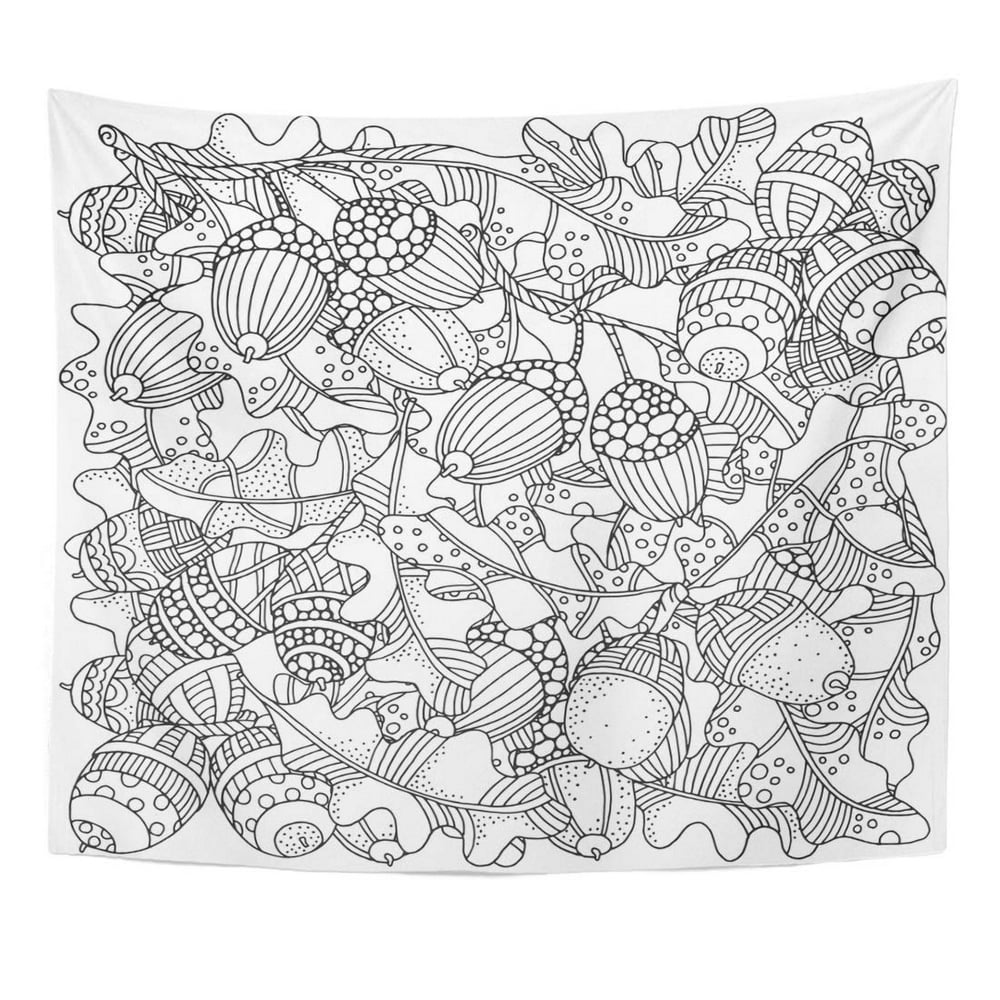 ZEALGNED Coloring Book Artistically Acorns and Oak Leaves in Ethnic