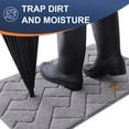 thumbnail image 4 of Buganda Indoor Doormat for Entrance, Washable Dirt Trapper Front Door Rug, Absorbent Non-Slip Low-Profile Door Mat(32"x20", Grey), 4 of 9