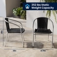 thumbnail image 5 of Emma + Oliver 31.5" Round Aluminum Table Set-2 Black Rattan Chairs, 5 of 13