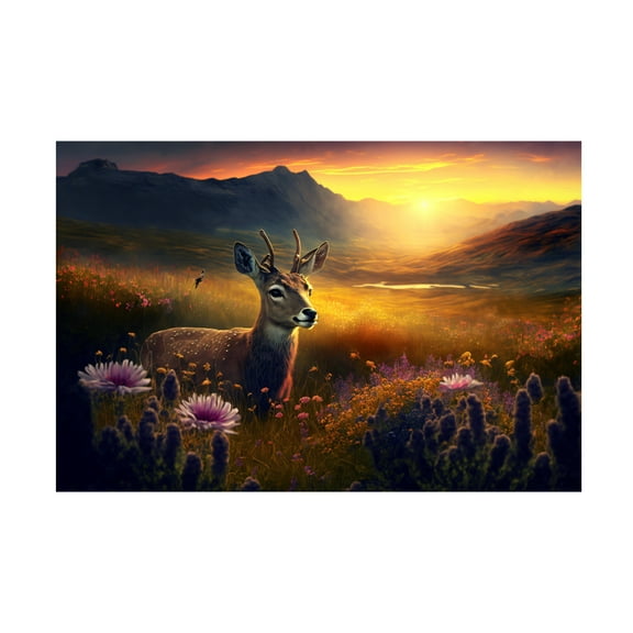 Canvas Wall Art - Ray Heere 'Woodland Animals 3' Wall Art for Living Room, Bedroom, or Office Décor by Trademark Fine Art - 19 x 12 Inches