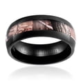 thumbnail image 2 of Mens Camo Wedding Band in Titanium 8MM Ring Black Plated with Camouflage Inlay - Domed Top, 2 of 4
