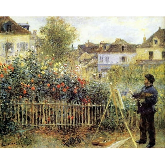 Monet Painting At Argenteuil - CANVAS OR FINE PRINT WALL ART
