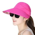 thumbnail image 6 of WTXUE Visor Hats for Women Bald Cap Women's Spring And Summer Fashion Top Line Large Edge Sunshade Hat Tennis Hats Ponytail Hat Wide Brim Sun Hat Watermelon Red One Size, 6 of 9
