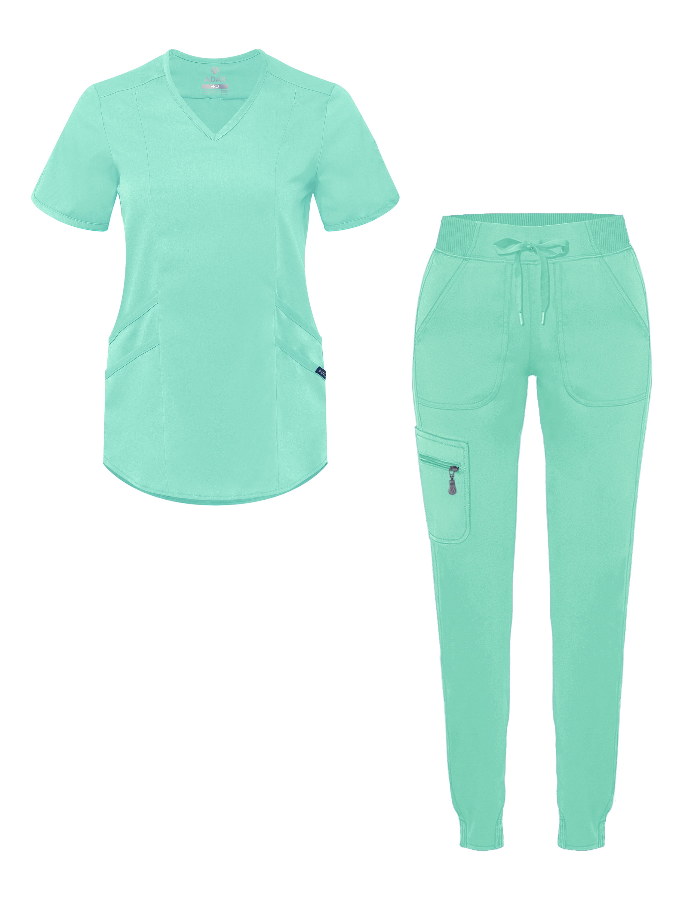 Adar Pro Modern Athletic Scrub Set For Women Modern VNeck Scrub Top