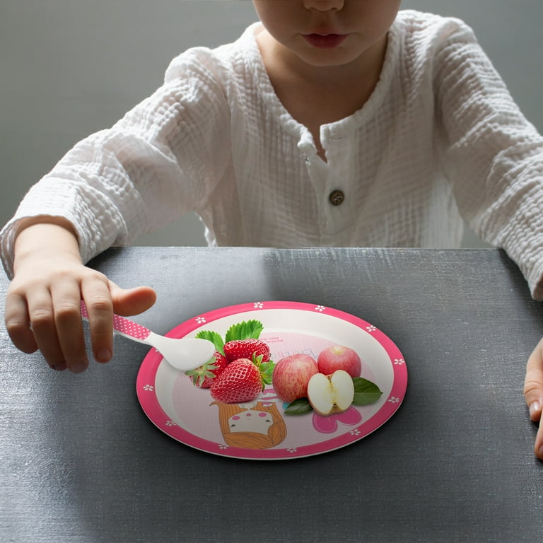 WeeSprout Divided Bamboo Plates for Kids, Kids Plates Made with Food Grade Natural Bamboo, Divided Design for Picky Eaters, Kid-Sized Reusable