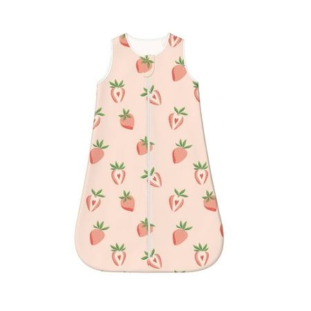 

Fotbe Strawberries Pattern Sleep Sack - Baby Wearable Blanket with Zipper Extra Soft Cotton Sleeveless Sleeping Bag for Infants-X-Large