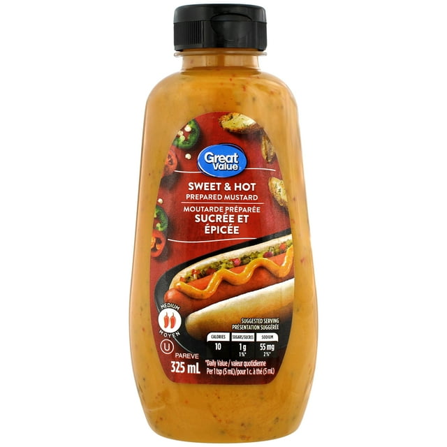 Moutarde préparée Great Value forte et sucrée